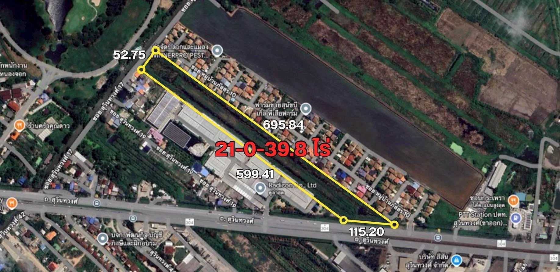 ขายที่ดินศักยภาพสูง 21-0-39.8  ไร่  หนองจอก  ติดถนนสุวินทวงศ์  เดินทางสะดวก เชื่อมสู่ถนนเสรีไทย รามคำแหง และทางด่วนมอเตอร์เวย์ - image 6