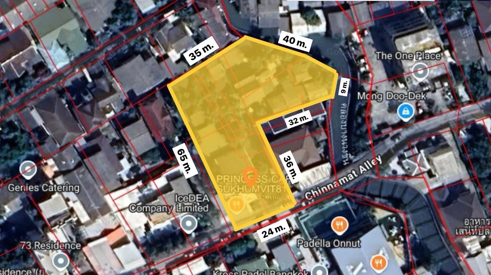 ขายที่ดินพร้อมสิ่งปลูกสร้าง สุขุมวิท81 เนื้อที่ 1-2-48 ไร่ ผังสีแดง ใกล้รถไฟฟ้า