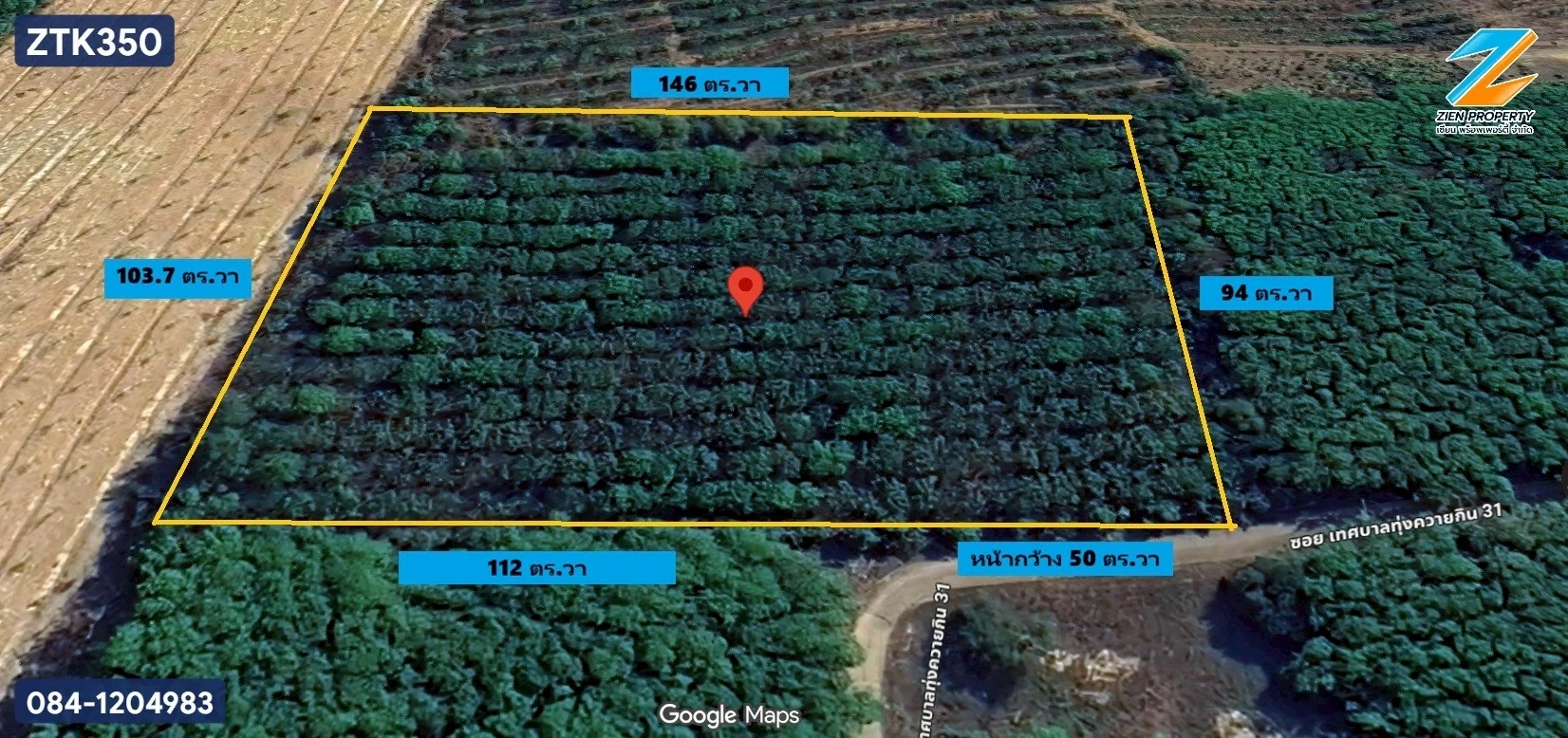 ขายที่ดิน 9ไร่ ติดถนนเทศบาลทุ่งควายกิน31  อำเภอแกลง จังหวัดระยอง ห่างจากถนนสุขุมวิทเพียง 600 เมตร - image 2