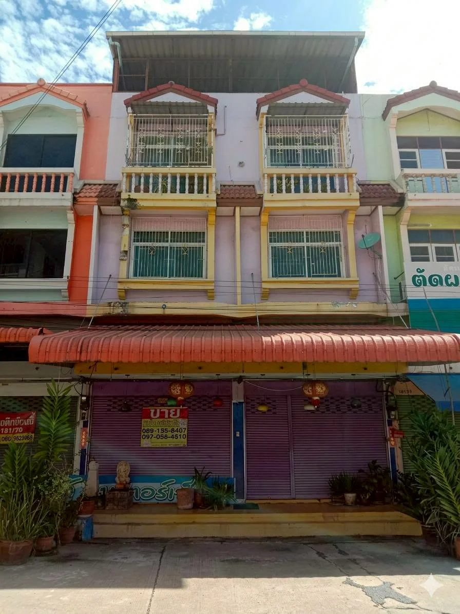 ZMC022 ขายอาคารพาณิชย์ 2 คูหา 3.5 ชั้น 32 ตร.วา ทำเลดีแต่งสวย หน้าตลาดทรัพย์เจริญ กระทุ่มแบน สมุทรสาคร