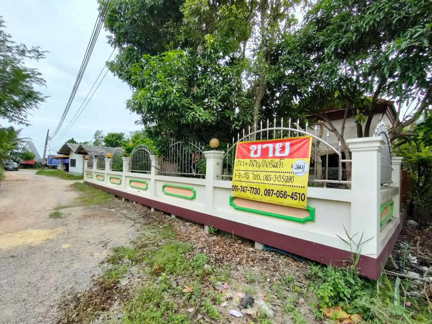 ZMC025 ขายบ้านพร้อมที่ดินริมน้ำ1-0-67ไร่ สวนส้ม บ้านแพ้ว สมุทรสาคร