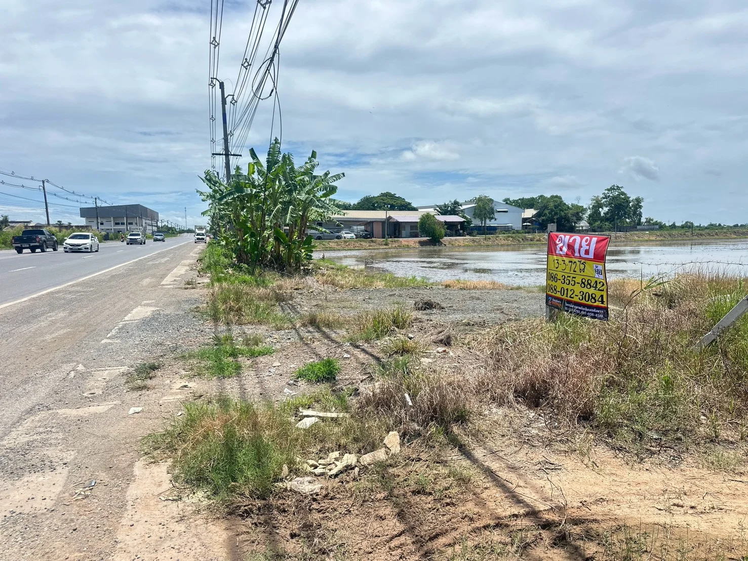 ขายที่ดิน 13-3-72 ไร่  ติดถนนตลาดปองพล คลองอุดมชลจร  เมืองฉะเชิงเทรา - image 2